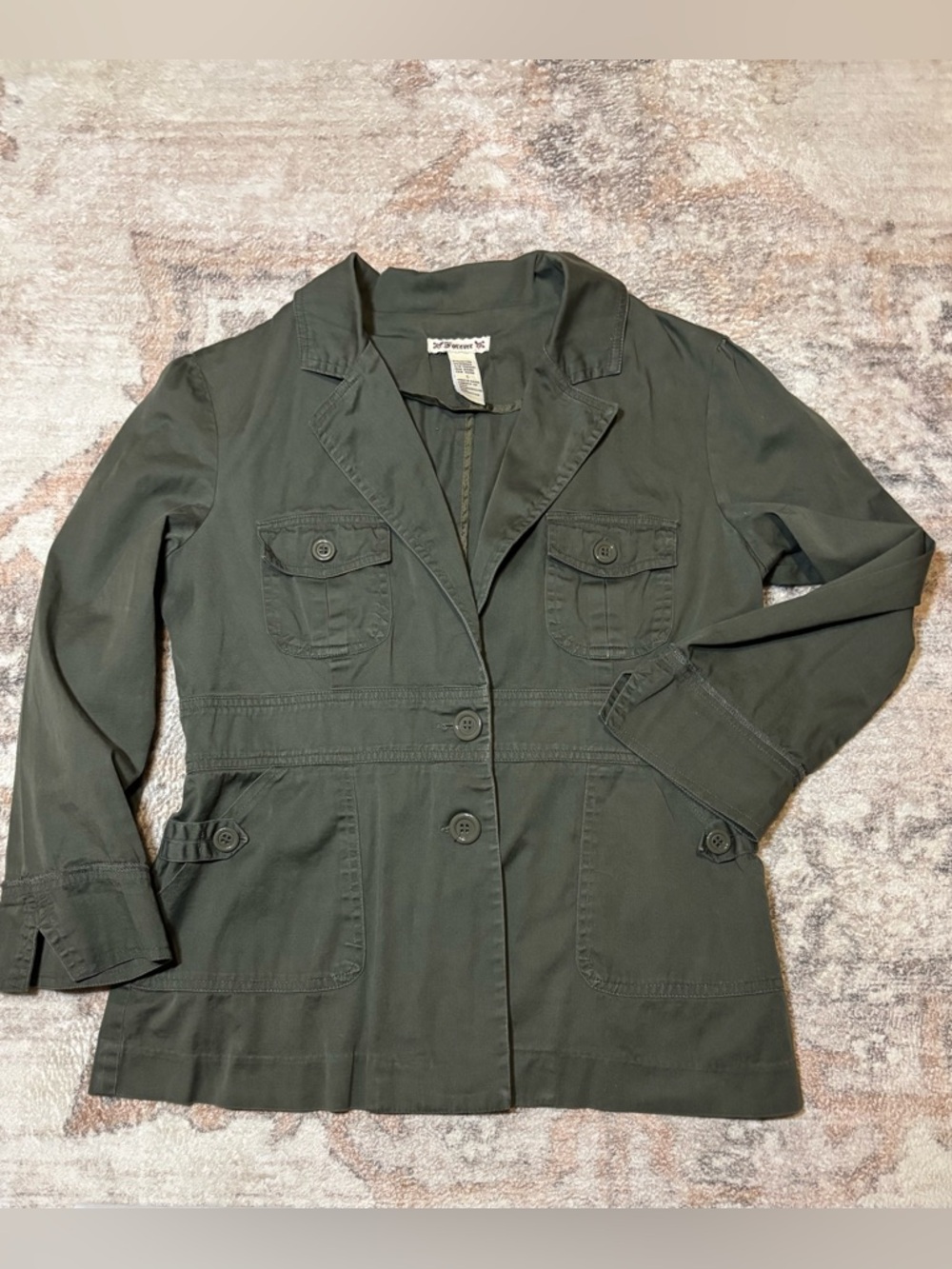 Forever 21 Military-Style Olive Blazer Sz L